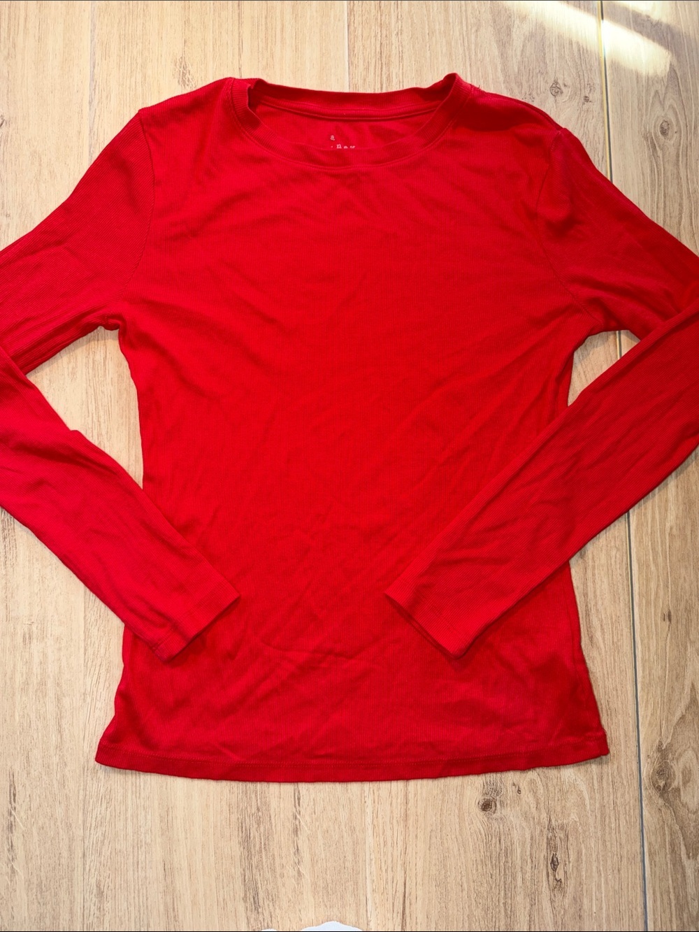 A New Day Classic Red ribbed Long Sleeve Tee size small
